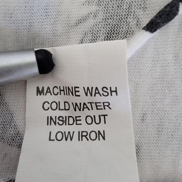 Lagaci Fringe Tank Top Women M Black White Tropical Palms Cover Up Casual Cotton - Picture 9 of 10